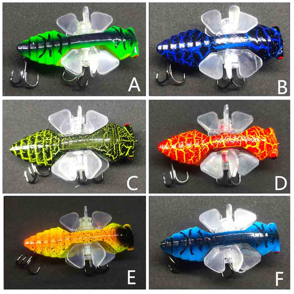 cicada fishing lure The Ripple These baits have an erratic wobbling motion during the retrieve and features holographic sides and a double hook Cicada
