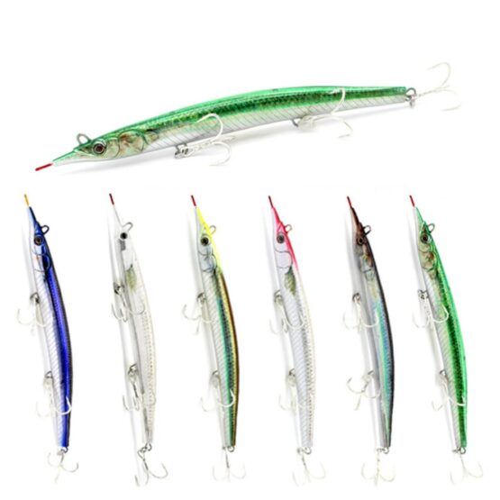 East Rain Atlantic Needlefish Sinking Jerkbai with Treble Hooks Hooks for Sea Fishing Big Game(18cm/7.15in 54g/1.9oz.6 Color Option))